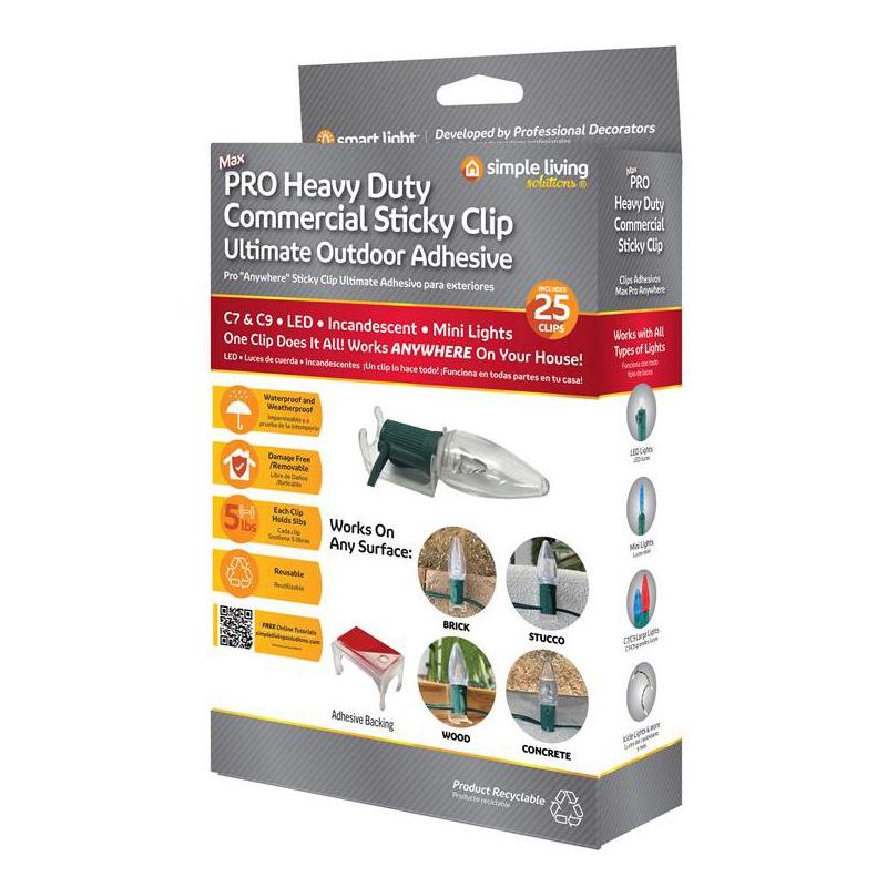 Northlight Heavy Duty Commercial Sticky Clips -1.75" - Clear - Set of 25, 1 of 3