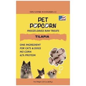 Pet Popcorn: Freeze-Dried Raw Treats - Tilapia - 2.5oz Bag, Dog & Cat Snacks - 1 of 4