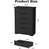 TackView 5 Drawer Dresser for Bedroom, Black 5 Chest of Drawers with Embedded Handles, Wooden Dresser Organizer - 2 of 4