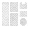 Hugo 6-Piece Bath Rug Set 100% Premium Cotton Tufted Chevron Pattern Bathmats for Bathroom, Super Soft Absorbent Machine Washable - 2 of 4