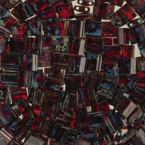 John Bead Miyuki Tila Beads 5x5mm (5.2g) 2-Hole TL4504V Dark Red with Turquoise Picasso Transparent - 1 of 2