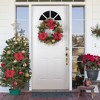 Northlight Poinsettias and Ball Ornaments Artificial Christmas Wreath - 24" - Unlit - 2 of 4