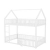 PAGED Twin Size Loft Bed Wooden Bed Frame with 2 Drawers, 2 Shelves, Wardrobes and Storage Stairs for Bedroom - 3 of 4