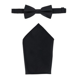 CTM Men's Woven Bow Tie and Handkerchief Set - 1 of 4