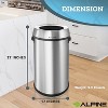 Alpine Industries Stainless Steel Commercial Indoor Trash Can with No Lid 17 Gallon Silver (470-65L) - 3 of 4