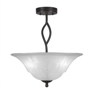 Toltec Lighting Revo 3 - Light Flush Mount in  Dark Granite with 16" White Marble Shade - 1 of 1