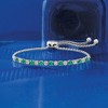 Ross-Simons 1.20 ct. t.w. Emerald and .20 ct. t.w. Diamond Bolo Bracelet in Sterling Silver Size - 4 of 4