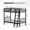Karl Home Twin Over Twin Solid Wood Bunk Bed for Kids and Adults, No Box Spring Required, Black and Brown - 2 of 4