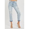 Women's Midrise Sequin Patch Tapered Jeans - RISEN - 3 of 4