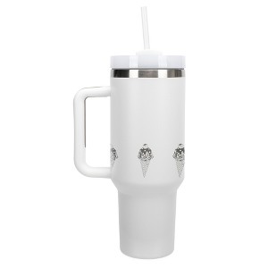 Elanze Designs Ice Cream Cone Treats Dessert 40 oz. Stainless Steel, Large Water Bottle Coffee Mug, Spill & Leak Resistant, Thermal Travel Tumbler - 1 of 1