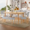 Vynxaria Rustic Farmhouse Dining Set: Rectangular Table, Upholstered Chairs & Bench, Solid Wood - 2 of 4