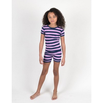 Kids Short Sleeve Striped Cotton Pajamas  