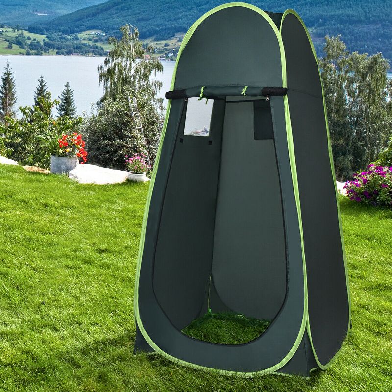 Costway Portable Pop up Camping Fishing Bathing Shower Toilet Changing Tent Room Green, 3 of 11