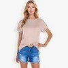 Anna-Kaci Women's Striped Knit Top with Crew Neck and Short Sleeves, Casual Loose Fit Comfortable Blouse - 4 of 4