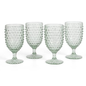 Martha Stewart Chauncey 4pk 14.3oz Hobnail Handmade Glass Tumblers - 1 of 4