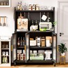 NicBex Mobile Kitchen Island Cart Kitchen Carts on Wheels with Storage, 3 Transparent Glass Cabinet Doors and Pegboard for Kitchen - image 3 of 4