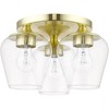 Livex Lighting Willow 3 - Light Flush Mount in  Satin Brass - 4 of 4