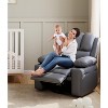 22" Rocker Recliner Chair, 1.5X Sponge Filling, 360 Degree Swivel, PU Leather, Side Pockets and Cup Holders, Reclining 135 Degrees - 4 of 4