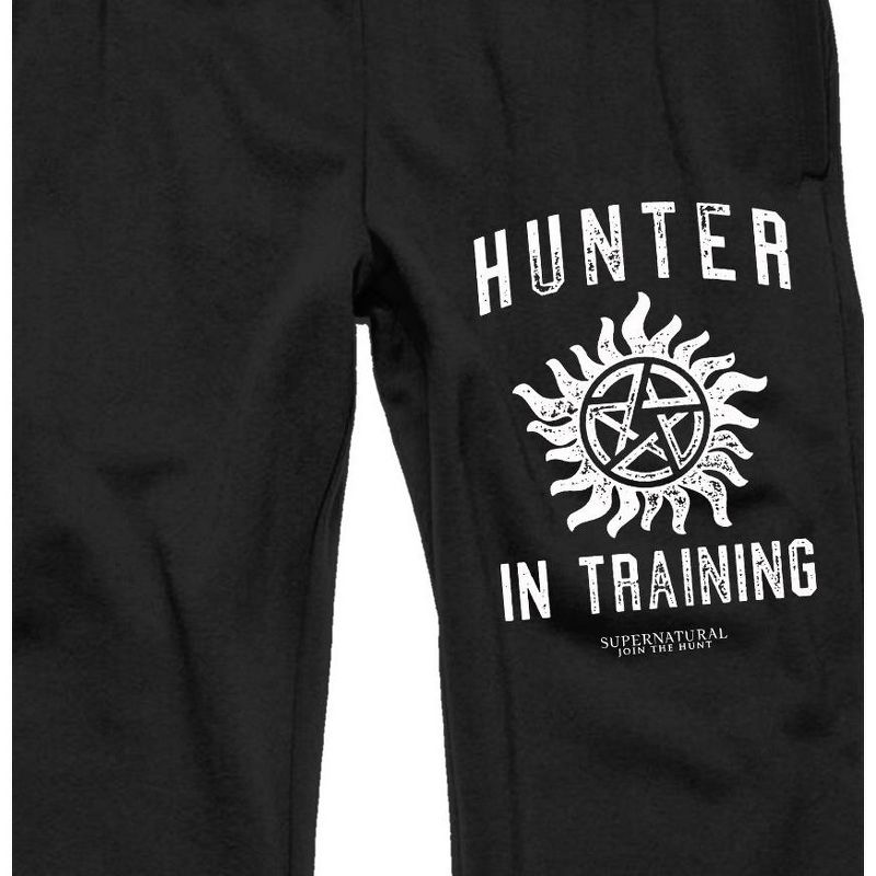 Supernatural "Hunter in Training" Star in Circle Men's Black Graphic Jogger Pants, 2 of 4