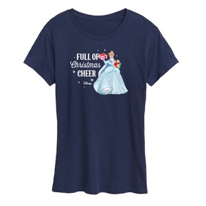 Women's - Disney - Full Of Christmas Cheer Cinderella Short Sleeve Graphic T-Shirt - 1 of 4