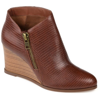 Journee Collection Womens Glam Inside Zip Wedge Booties
