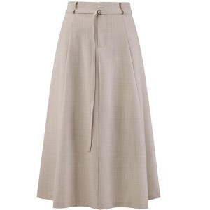 INSPIRE CHIC Women's Elastic High Waist Maxi A-Line Skirt with Pockets - 1 of 4