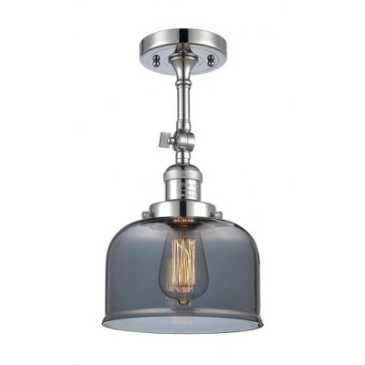 Bell - 1 Light Semi-Flush Mount In Industrial Style-14 Inches Tall and 8 Inches Wide