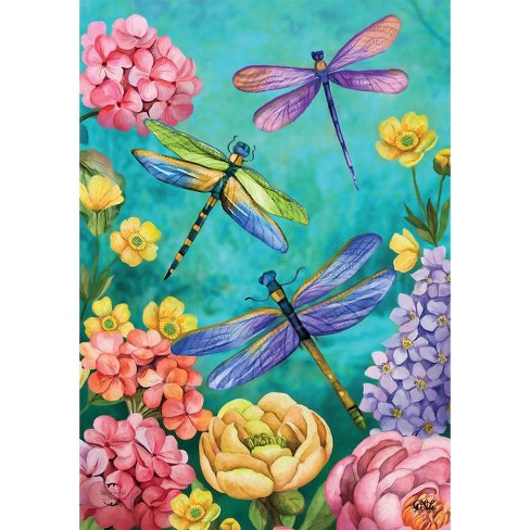 Briarwood Lane Dragonfly Garden Spring Garden Flag Floral 12.5