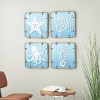 Set of 4 Wooden Sea Life Ombre Wall Decors with Rope Accents Blue - Olivia & May: Coastal MDF Art Sculptures - 2 of 4