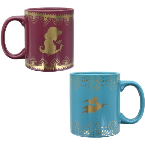 Aladdin Jasmine Princess Rajah Mug Watercolor Art Print Cup Coffe Tea Ceramic  Cup Kitchen Decor 11 Oz White Mug Picture Kids 