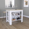 FONTOI Kitchen Island with Four Legs&Three Open Storage Shelves, Kitchen Table for Home, White&Lbiza Marble, 40.5"*35.4"*27.5" - 2 of 4