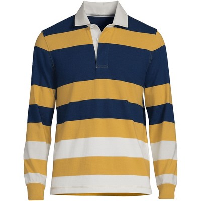 Lands' End Men's Tall Long Sleeve Stripe Rugby Shirt - X Large Tall - Spicy  Mustard Rugby Stripe