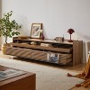 Mirod Modern TV Stand with Ample Storage,4 Drawer Design with Tempered Glass ,Built-in Charging Ports and Ambient LED Lighting - 2 of 4