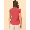 INSPIRE CHIC Women's Ruffled Sleeveless Work Business Vintage Blouses - 4 of 4