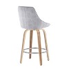 Set of 2 Diana Metal/Wood/Corduroy Counter Height Barstools Zebra/Gray/Chrome - LumiSource - 4 of 4