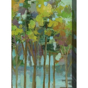 Cottage Garden West of The Wind Woodland Grove Green, Blue, Brown 48 x 24 Inch Waterproof Gallery Wrapped Canvas, Outdoor Garden, Yard, Patio All - 1 of 2