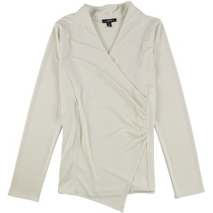 Alfani Womens Solid Wrap Blouse - 1 of 2