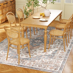 Aghana Digitals 5x7 Flannel Faux Fur Vintage Rug, Non-Slip Machine Washable Carpet with Intricate - 1 of 4