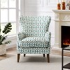 Nikolaus Comfy Living Room Armchair with Floral Fabric Pattern and Wingback | ARTFUL LIVING DESIGN - 2 of 4