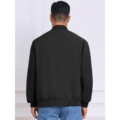 Мужские куртки INSPIRE CHIC Men's Casual Stylish Lightweight Full Zip Up Bomber Jacket Large Black — фото 3