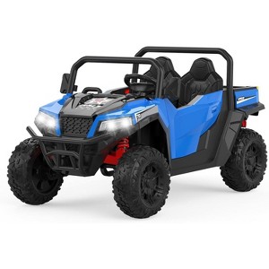 24V 4WD Electric Remote Control Ride-On Dump Truck, 2 Seat Kids Ride-On Truck with Music Player, LED Lights , Push Button Start Safety System - 1 of 4
