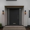 ALOADECOR H18" 1-Light Modern Minimalist Black Outdoor Wall Lantern with Clear Glass Dusk to Dawn Outdoor for Porch Garage Entryway（2 PACK） - 2 of 4