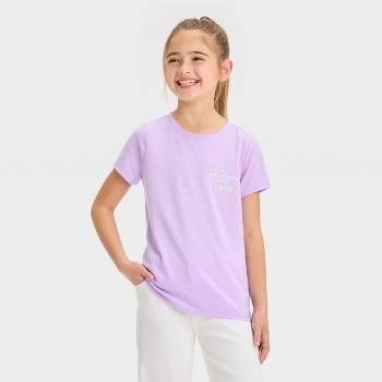 Girls' Short Sleeve 'Be Kind' Graphic T-Shirt - Cat & Jack™ Lavender
