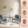 Metal Frame Armchair with Upholstered Seat for Living Room Bedroom Study Room Rest - 2 of 4