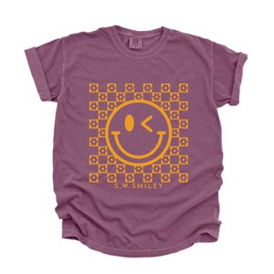 Simply Sage Market S.W.Smiley Mustard Smiley Flowers Garment Dyed Tee - 1 of 4