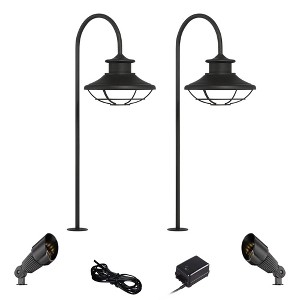 John Timberland Braden Textured Black 6-Piece LED Path and Spot Light Set - 1 of 4