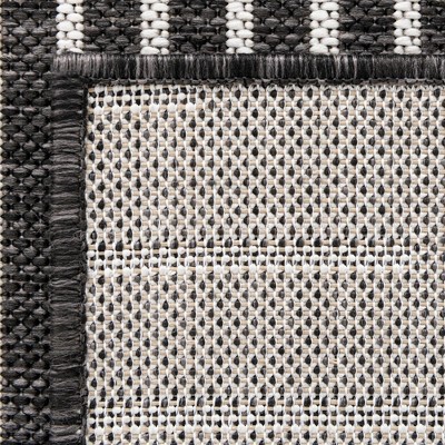 Charcoal Gray Synthetic Square Outdoor Area Rug