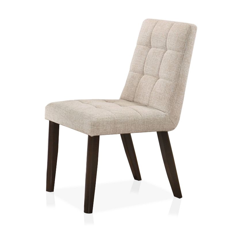 Set of 2 Kenner Upholstered Side Chairs Dark Walnut/Beige - miBasics, 6 of 8