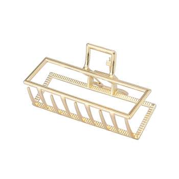 Unique Bargains Women's Metal Hair Barrettes Rectangle Shaped Claw for Fashion Accessories