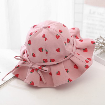 MyKids-USA Baby Girl Floral Print Adjustable Design Sunshade Bucket Hats
